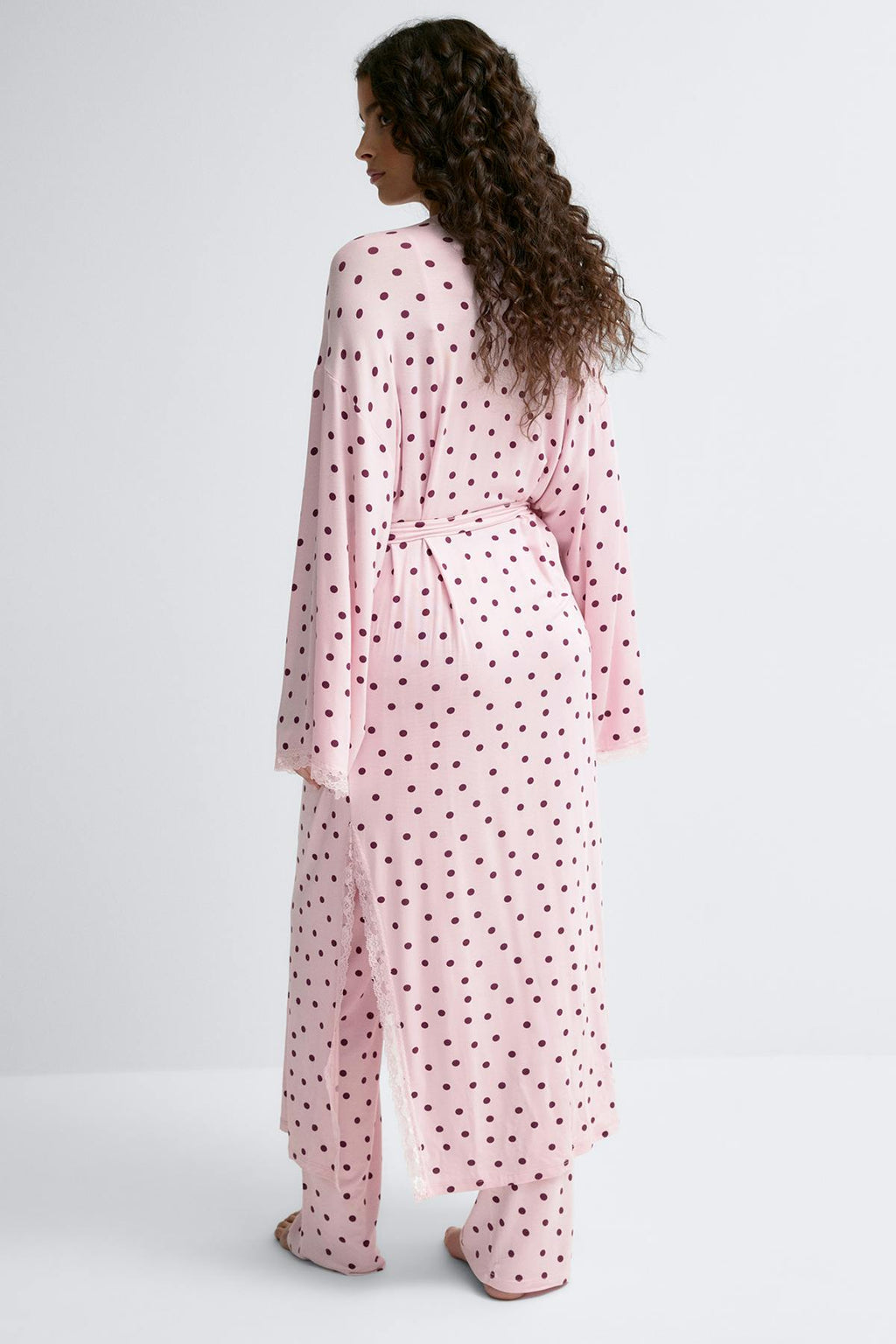 Soft lace loungewear robe