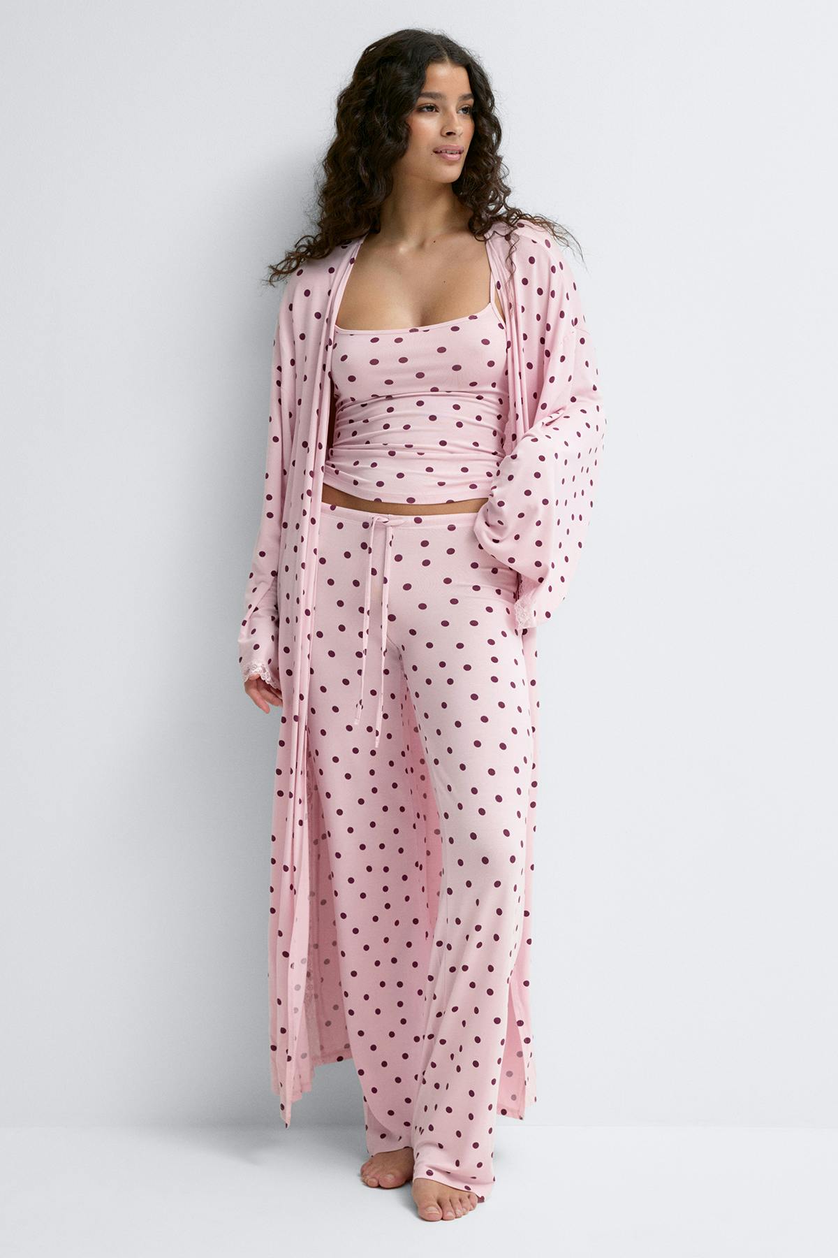 Soft lace loungewear robe