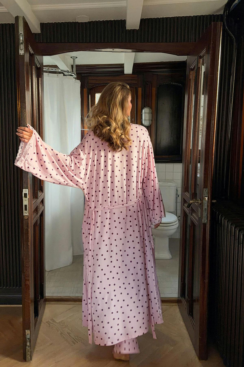 Soft lace loungewear robe