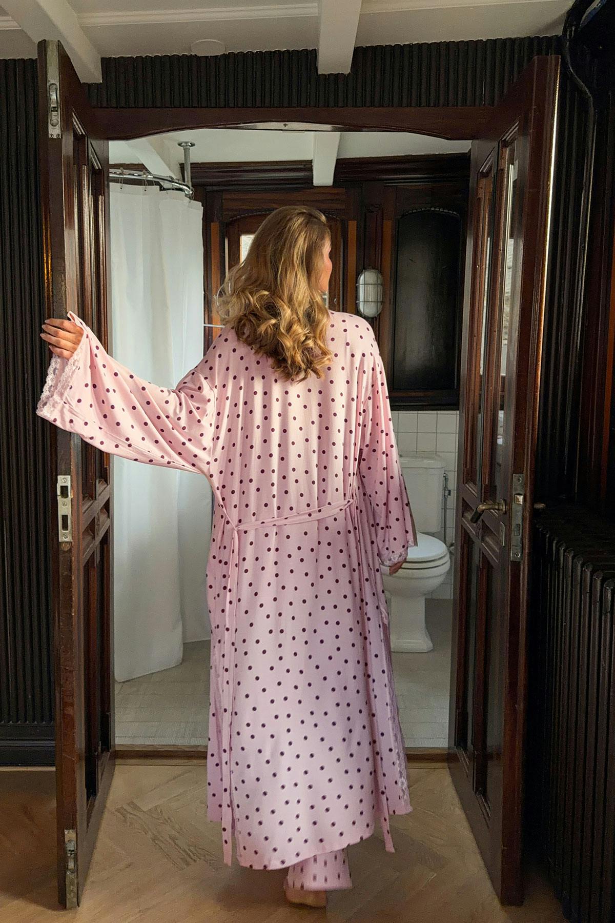 Soft lace loungewear robe