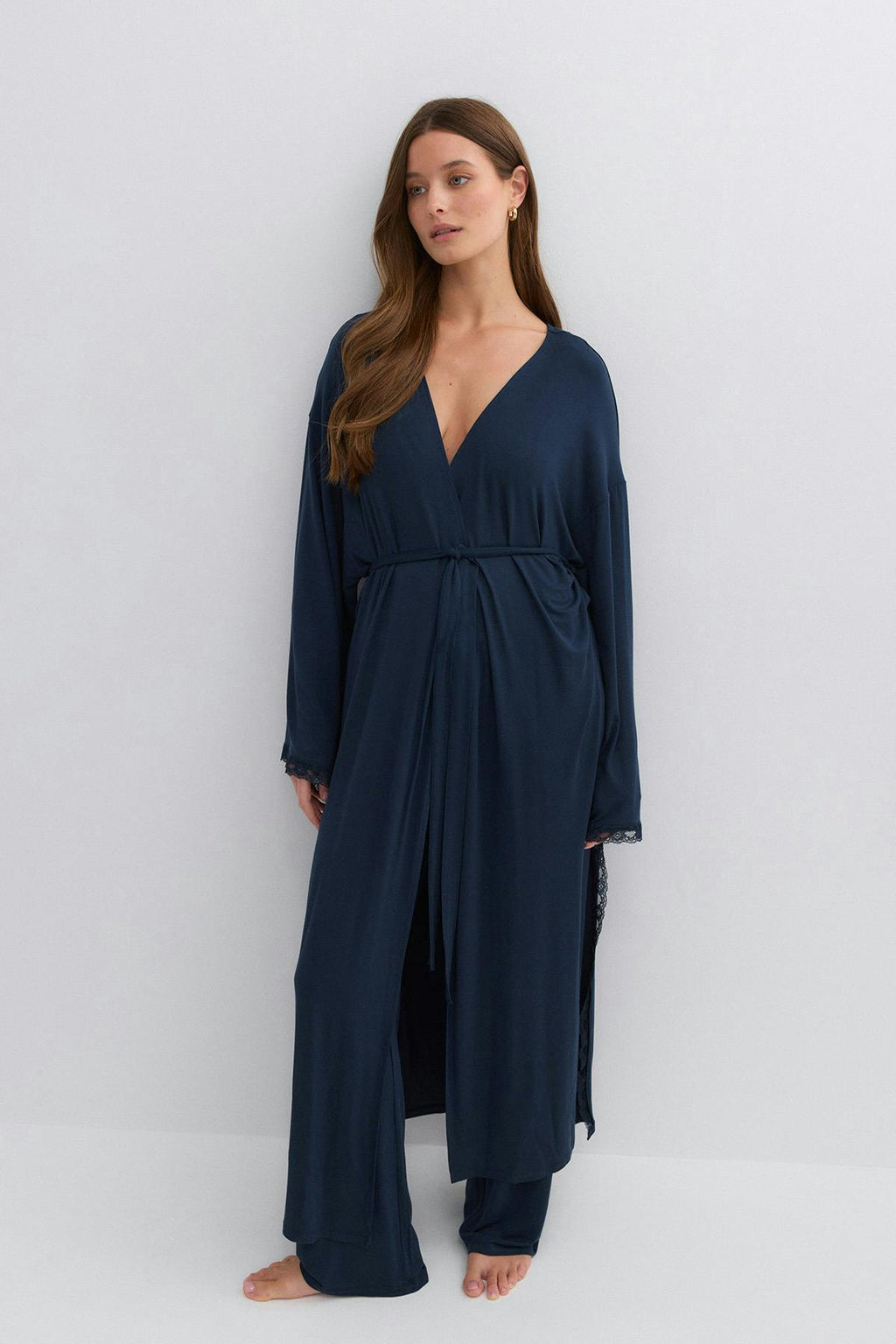 Soft lace loungewear robe