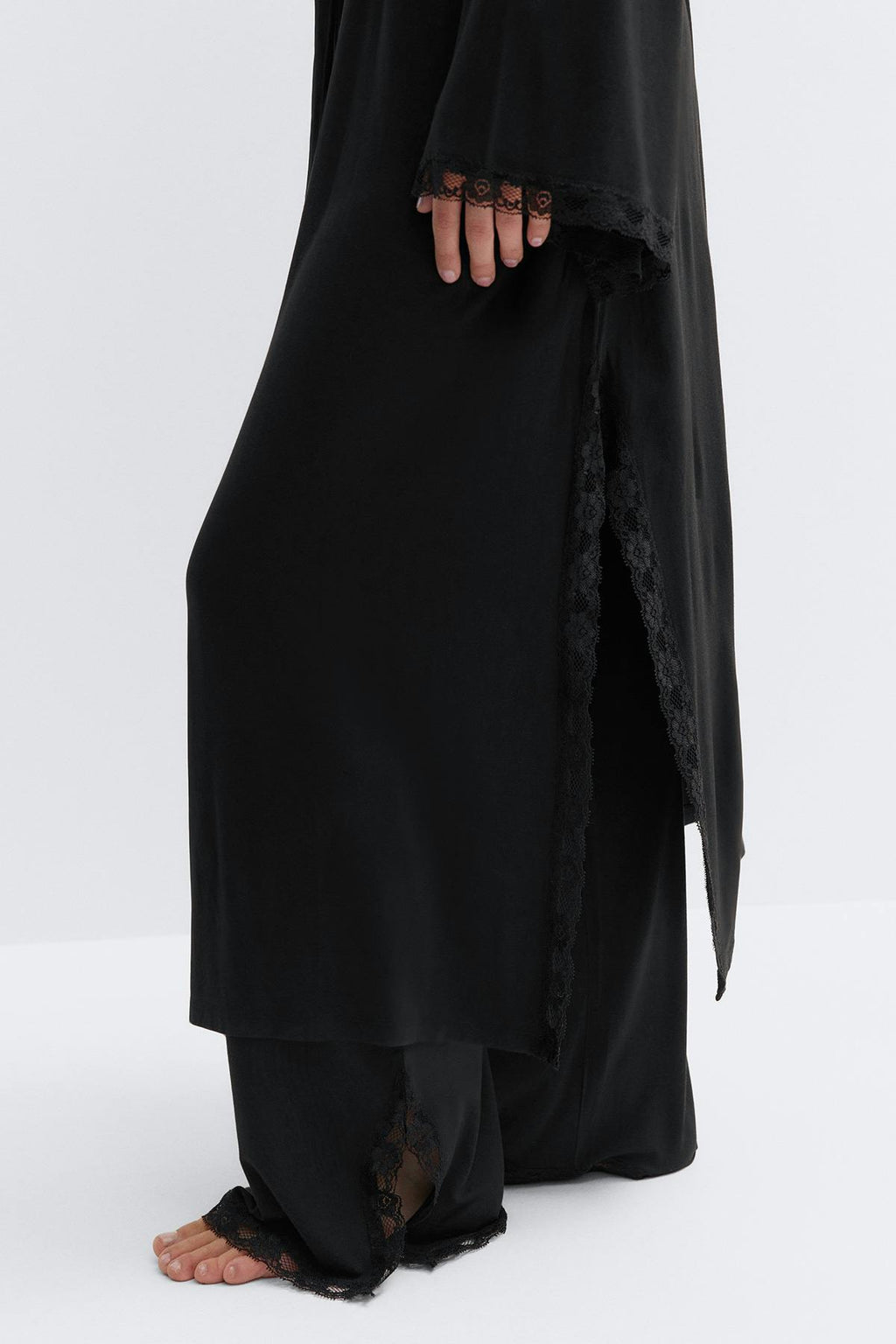 Soft lace loungewear robe