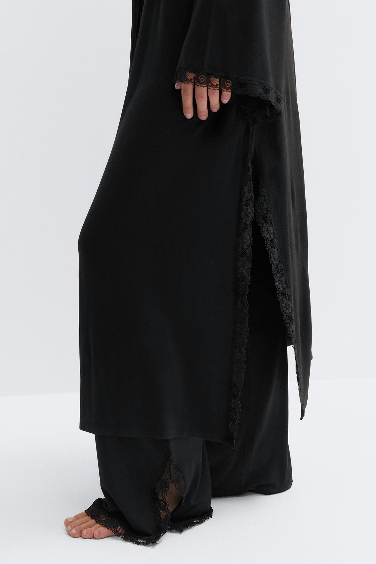 Soft lace loungewear robe