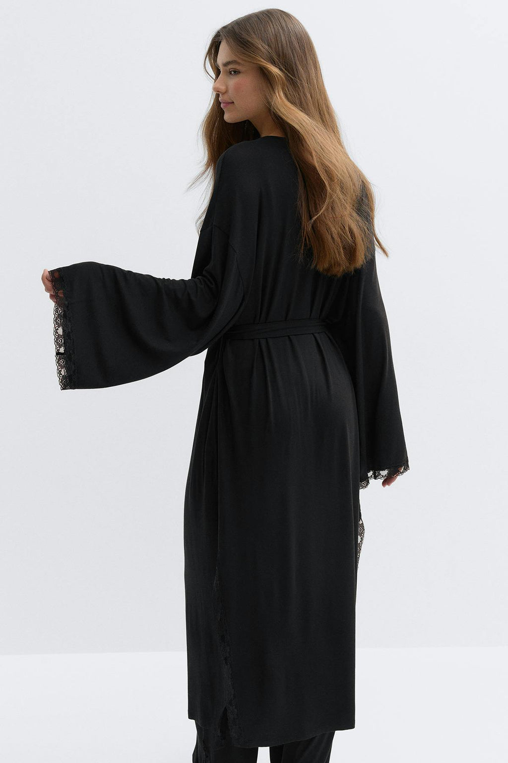 Soft lace loungewear robe