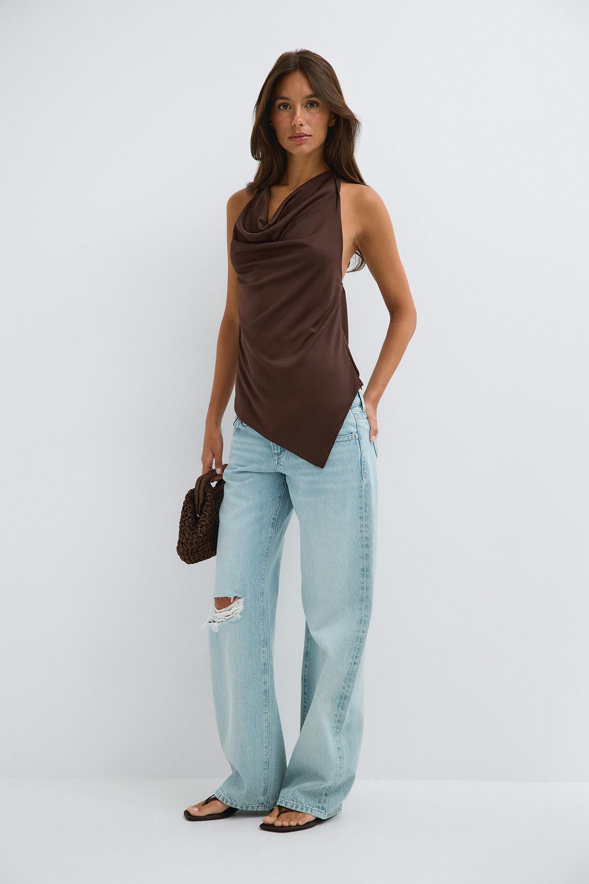 Tie back halterneck top