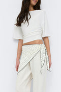 Picot edge hip scarf
