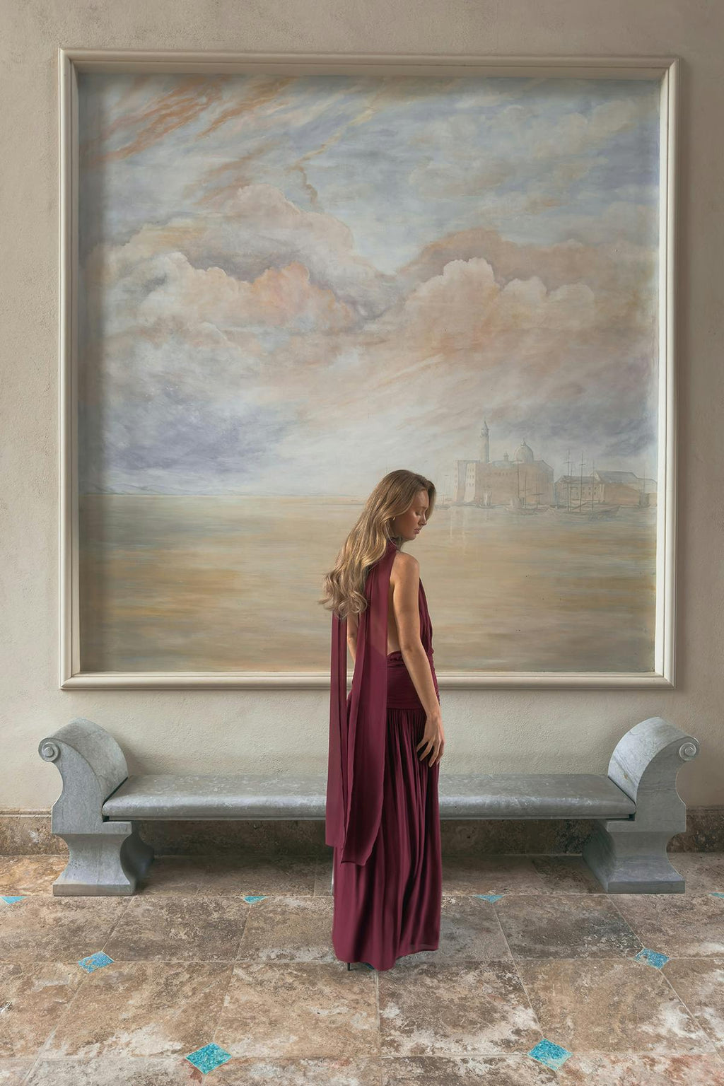 Shawl maxi dress