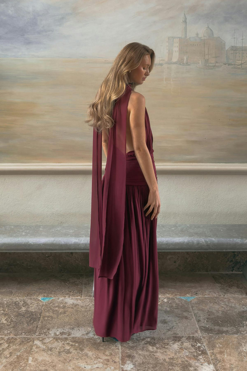 Shawl maxi dress
