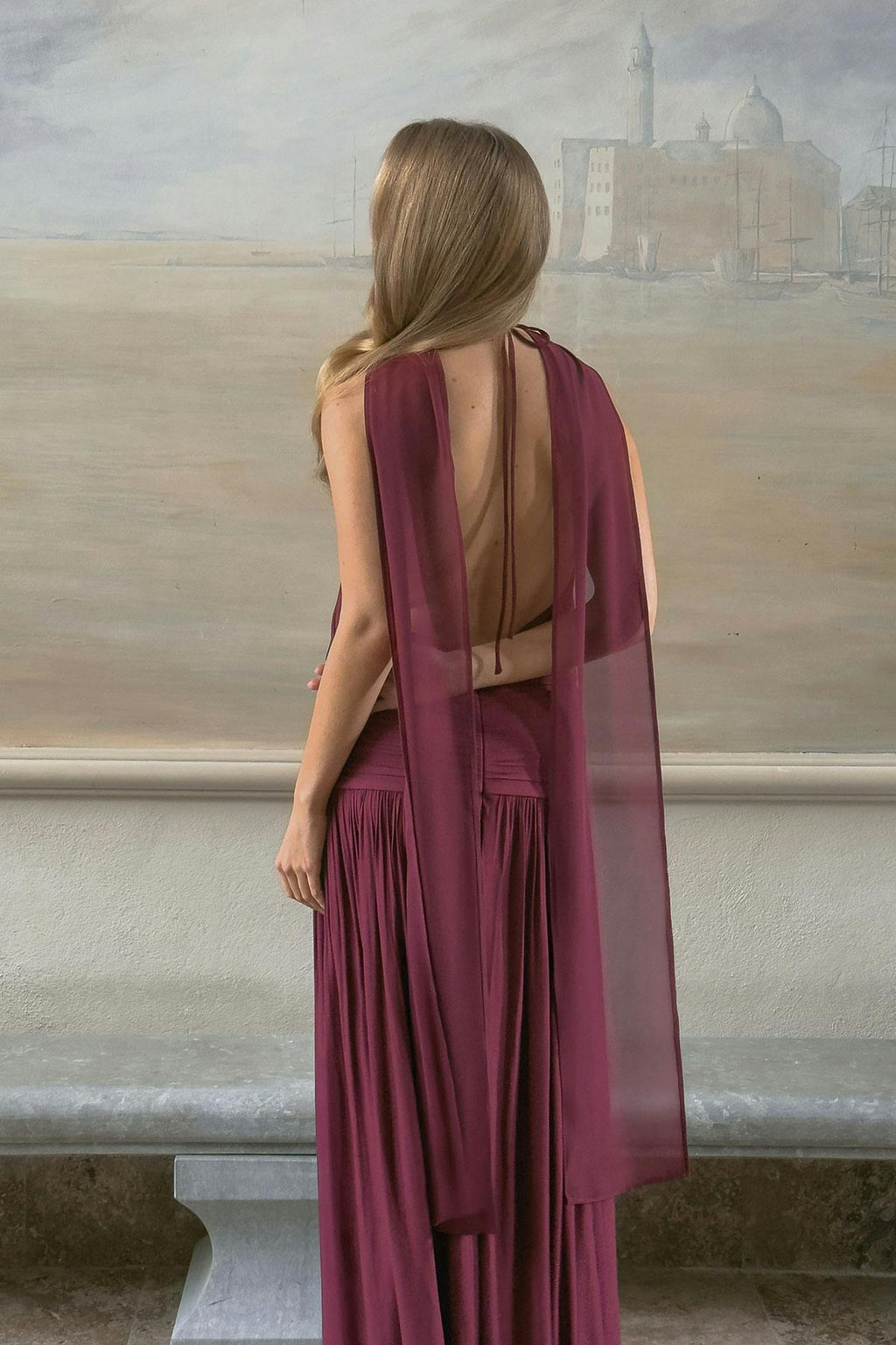 Shawl maxi dress