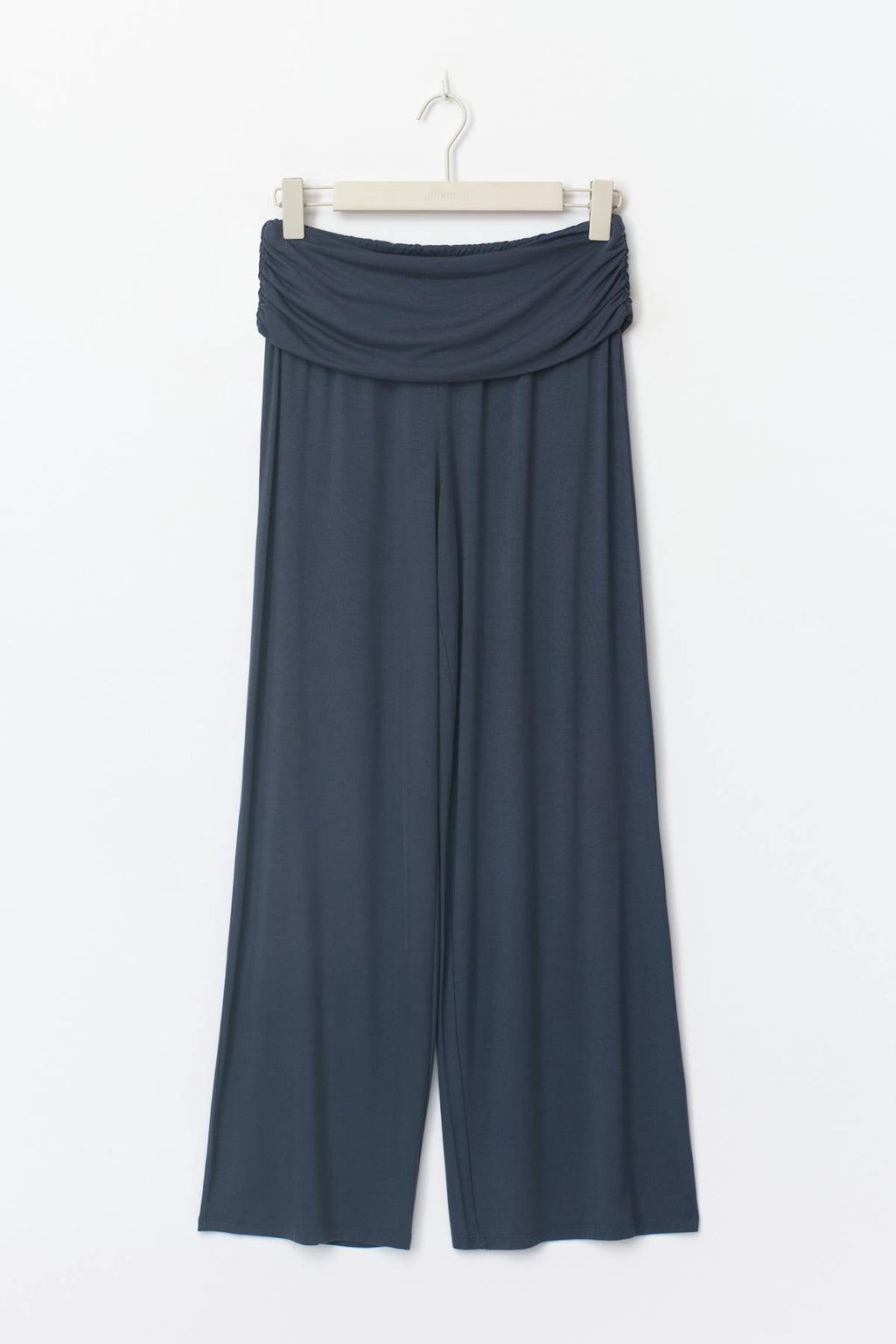 Folded wide yoga trousers
