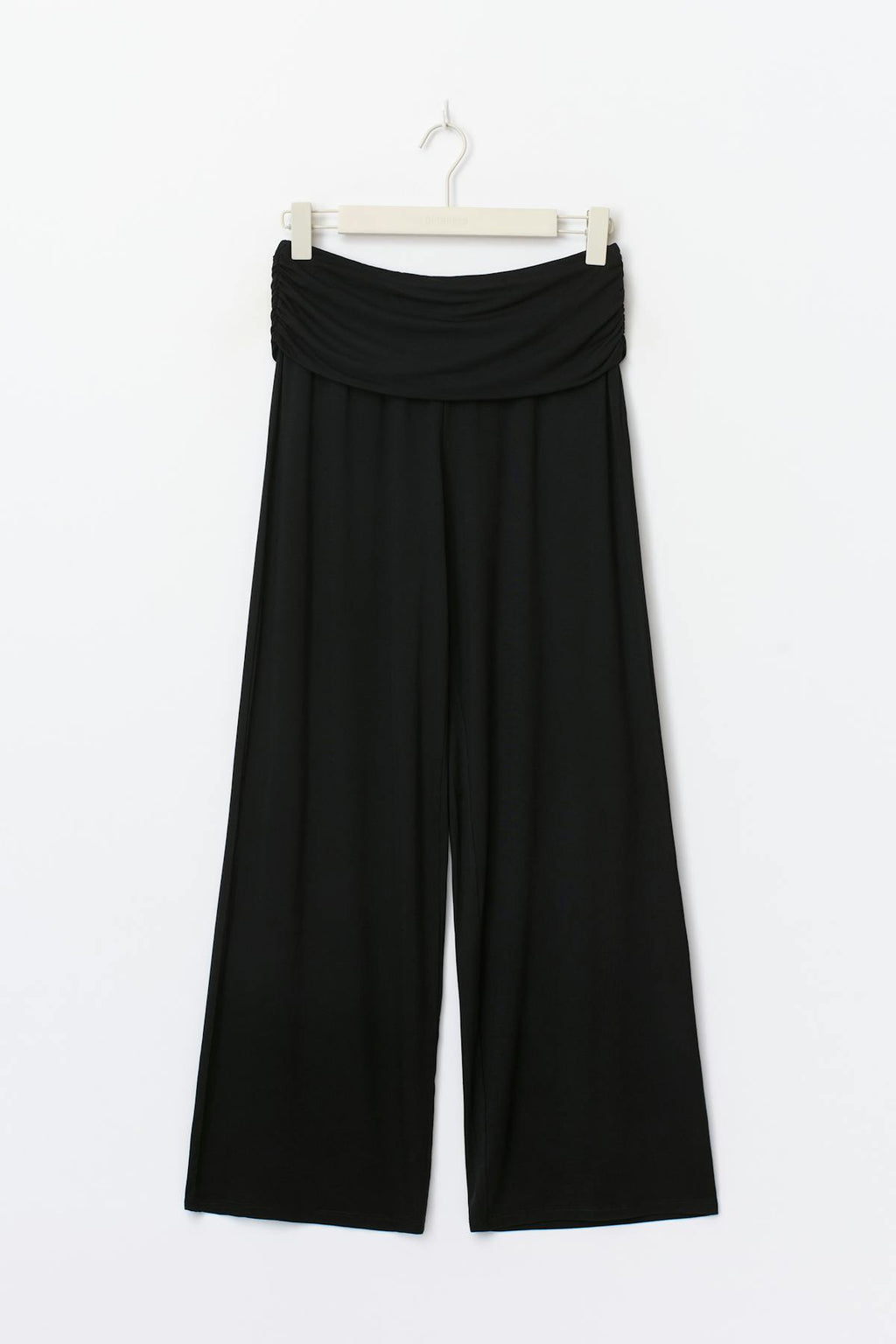 Folded wide yoga trousers