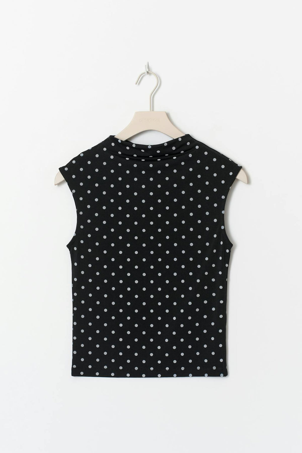 Dot funnel neck top
