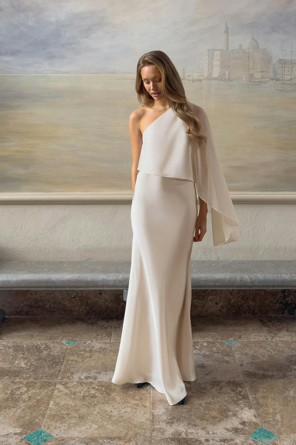 One shoulder maxi dress