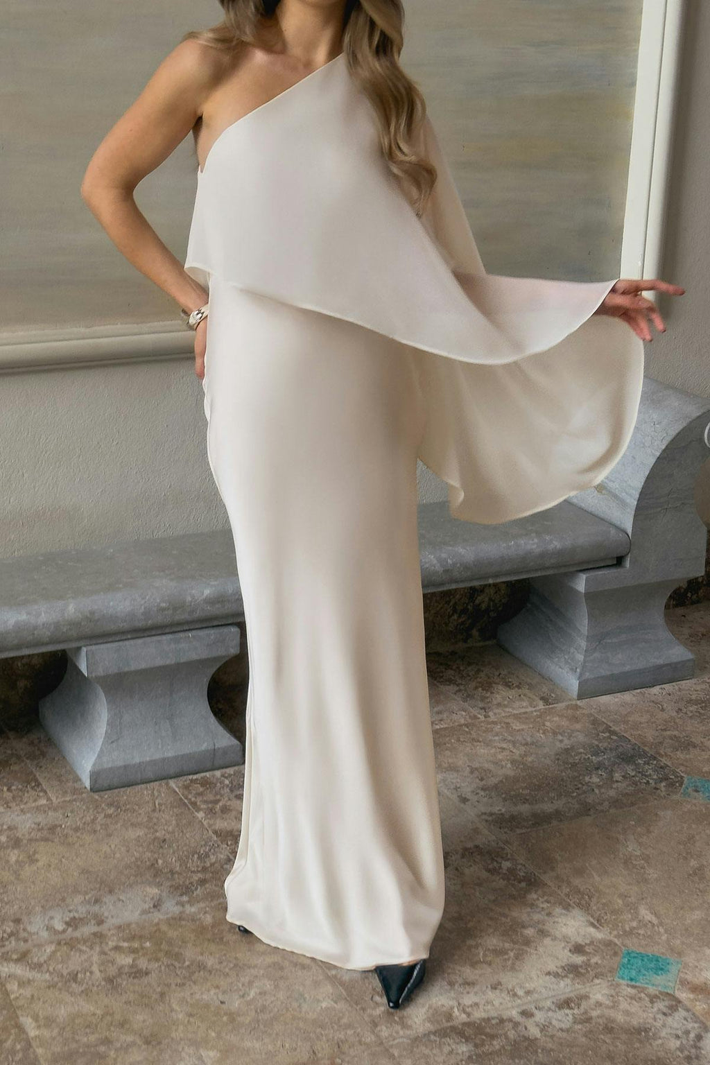 One shoulder maxi dress