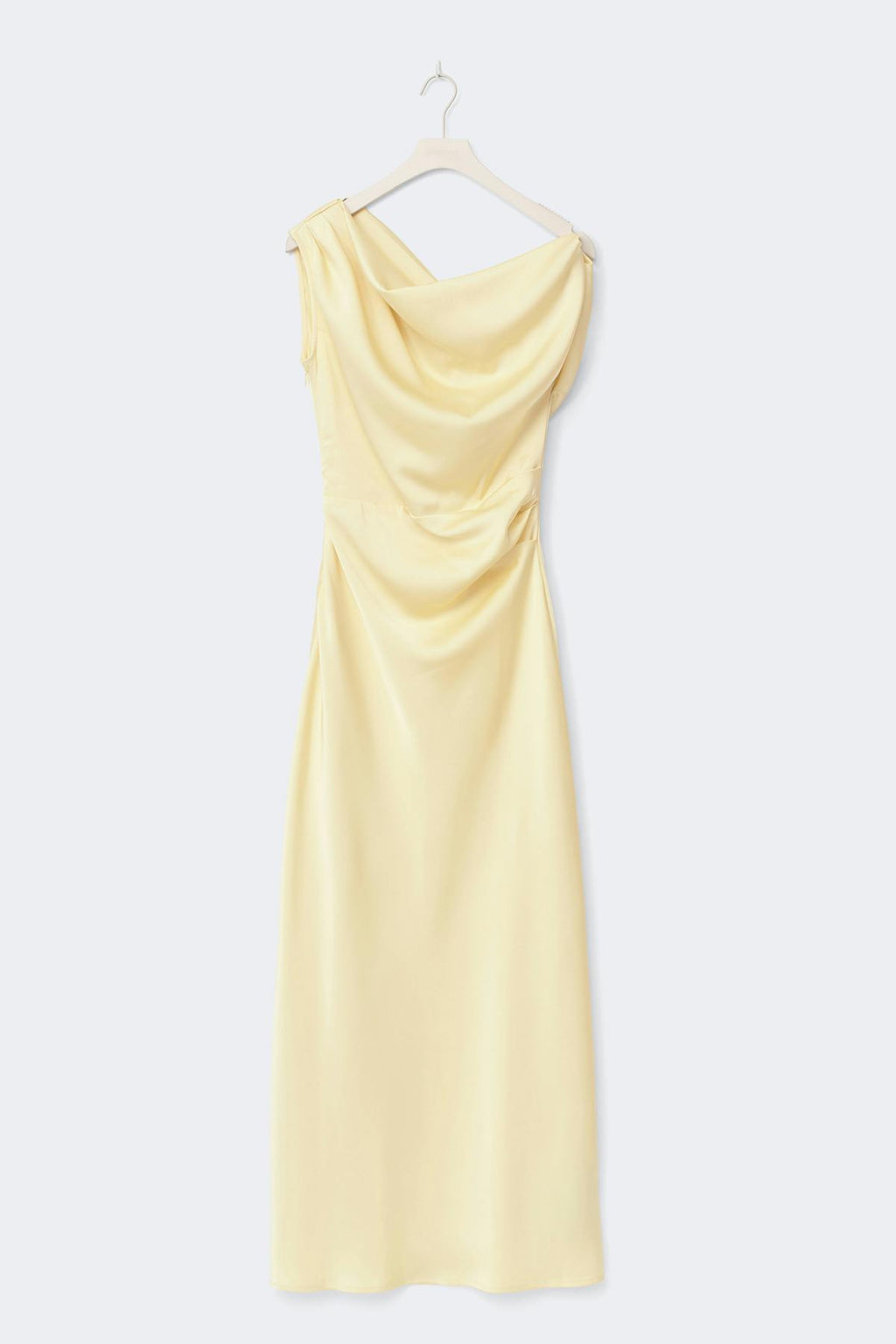 Draped satin maxi dress