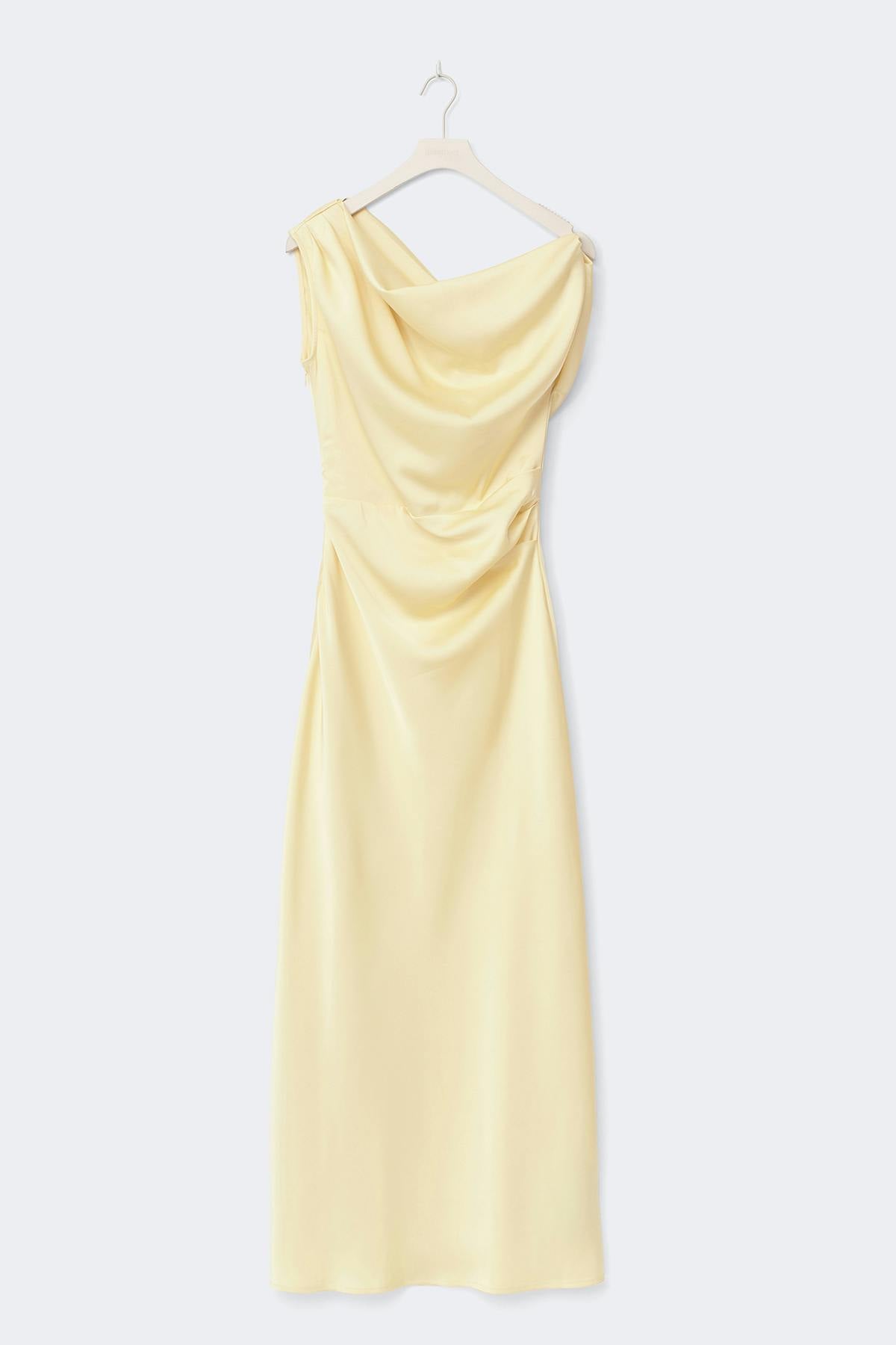 Draped satin maxi dress