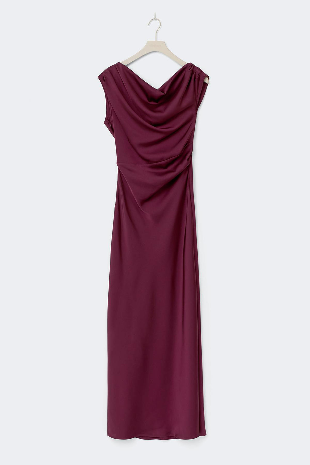 Draped satin maxi dress