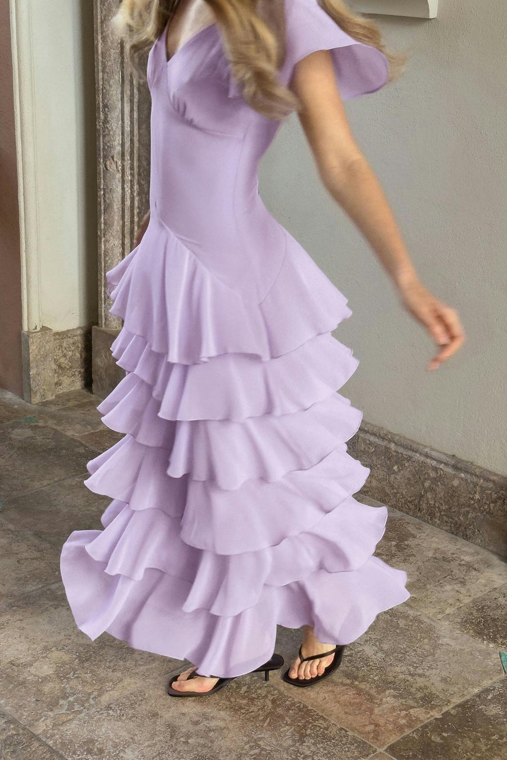 Frill maxi dress