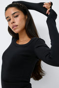 Super stretch scoop neck top