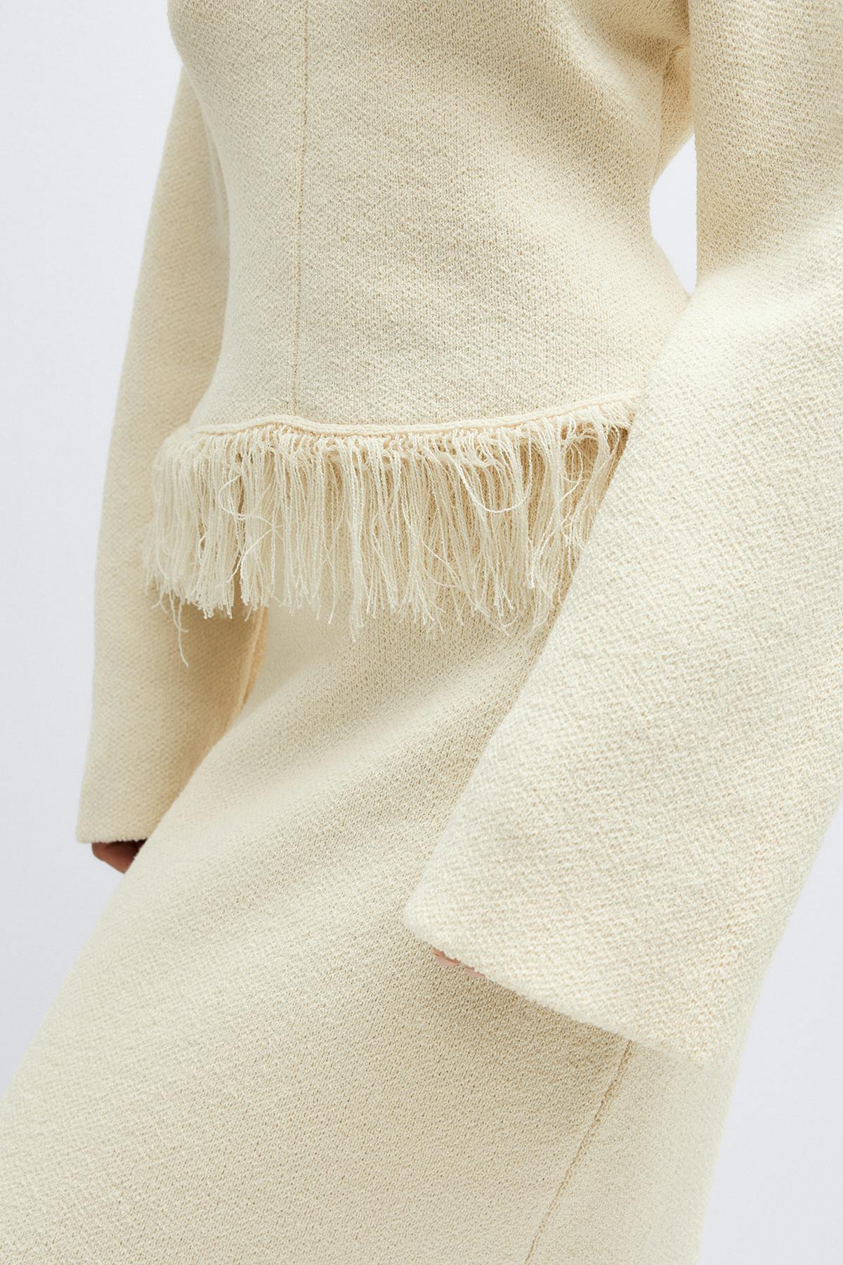 Knitted fringe sweater