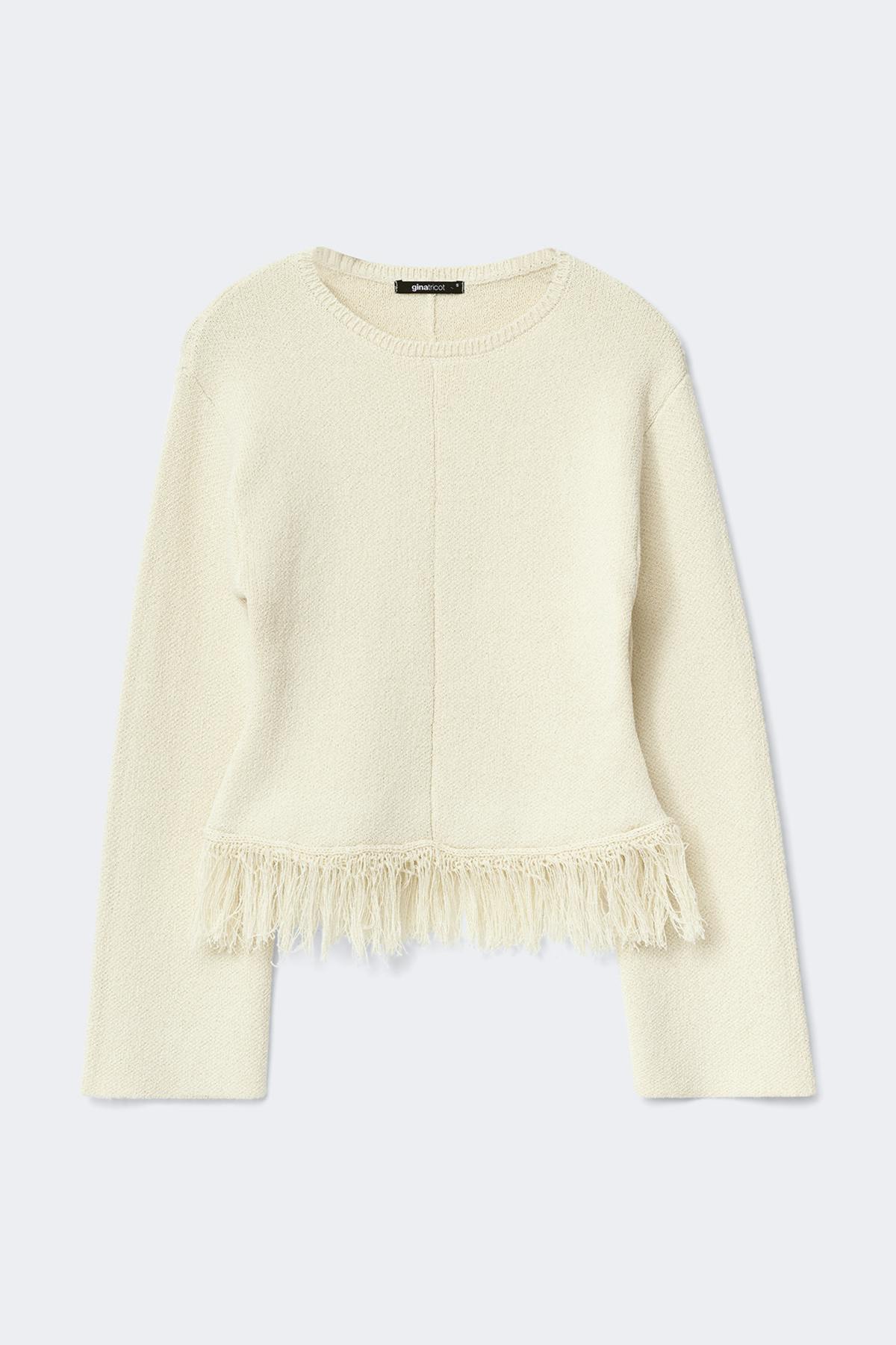Knitted fringe sweater