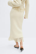 Knitted fringe skirt