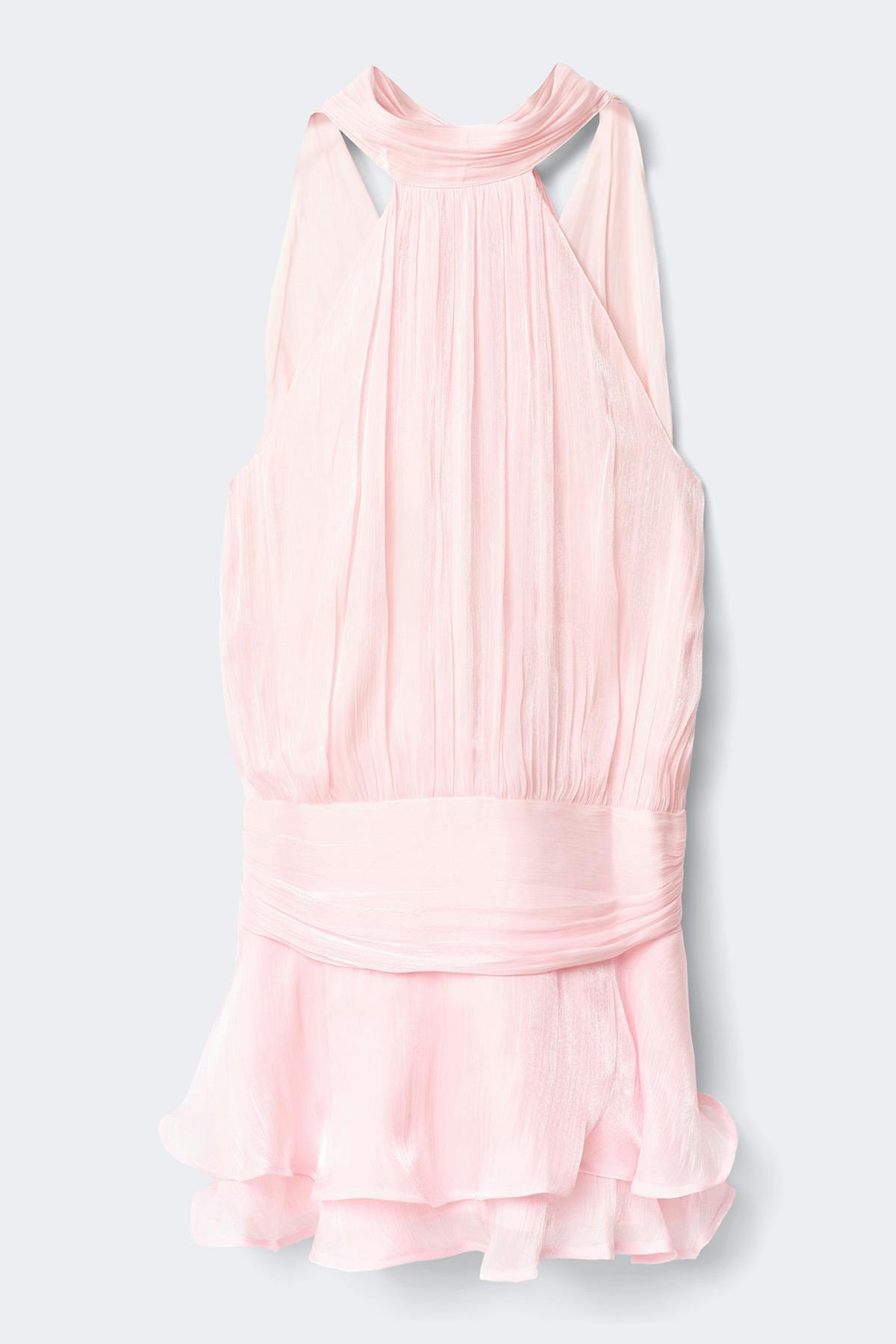 14+ open back frill dress