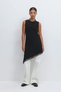 Asymmetric lace detail tunic