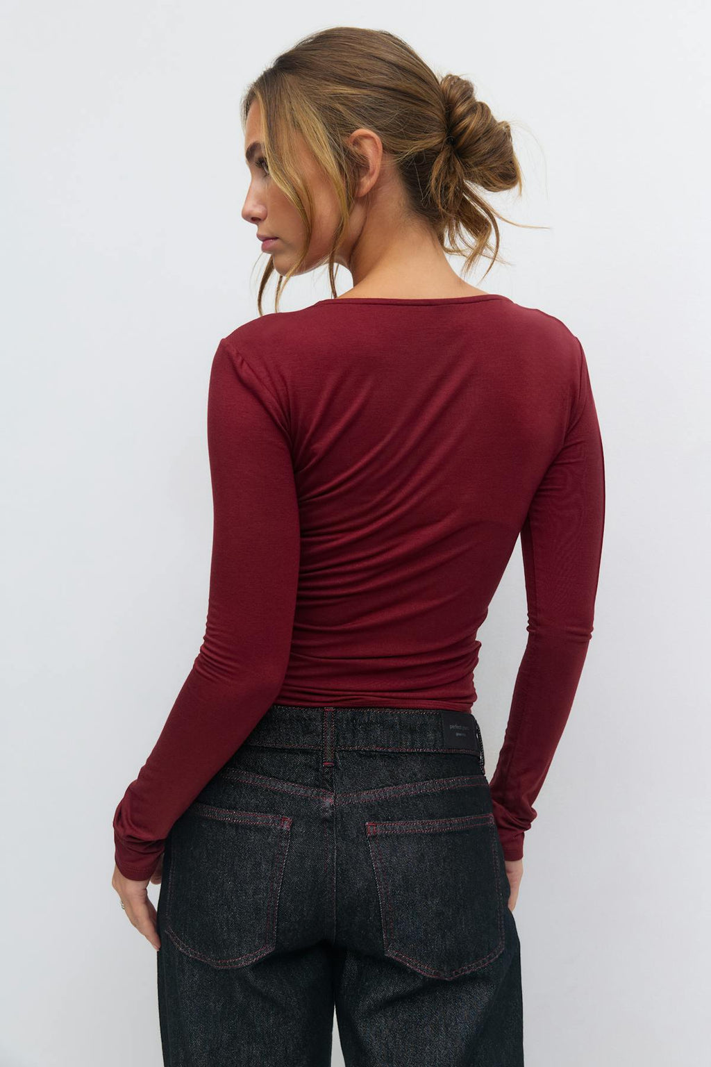 V-neck lace detail top