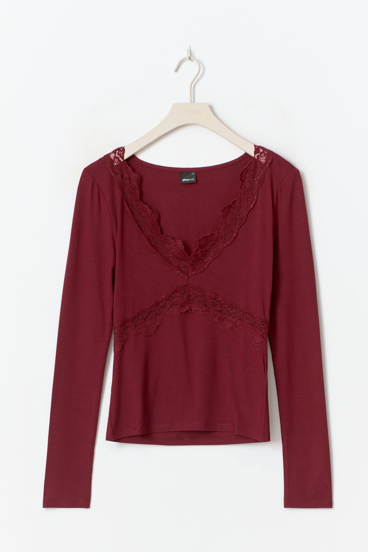 V-neck lace detail top