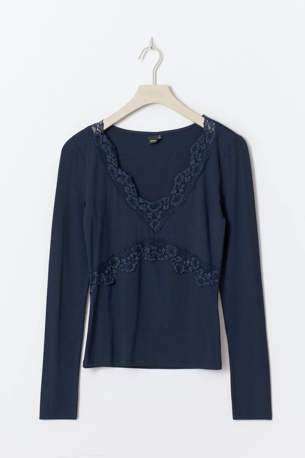 V-neck lace detail top