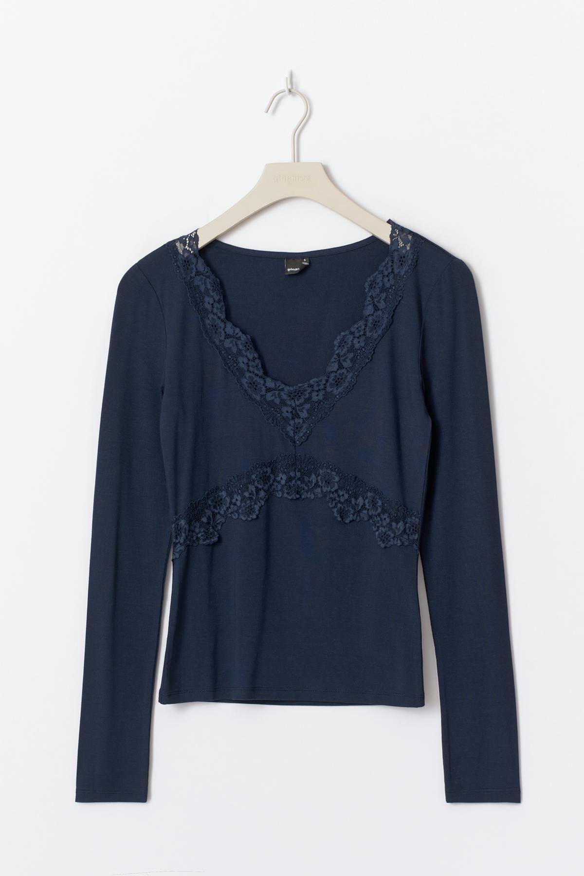 V-neck lace detail top