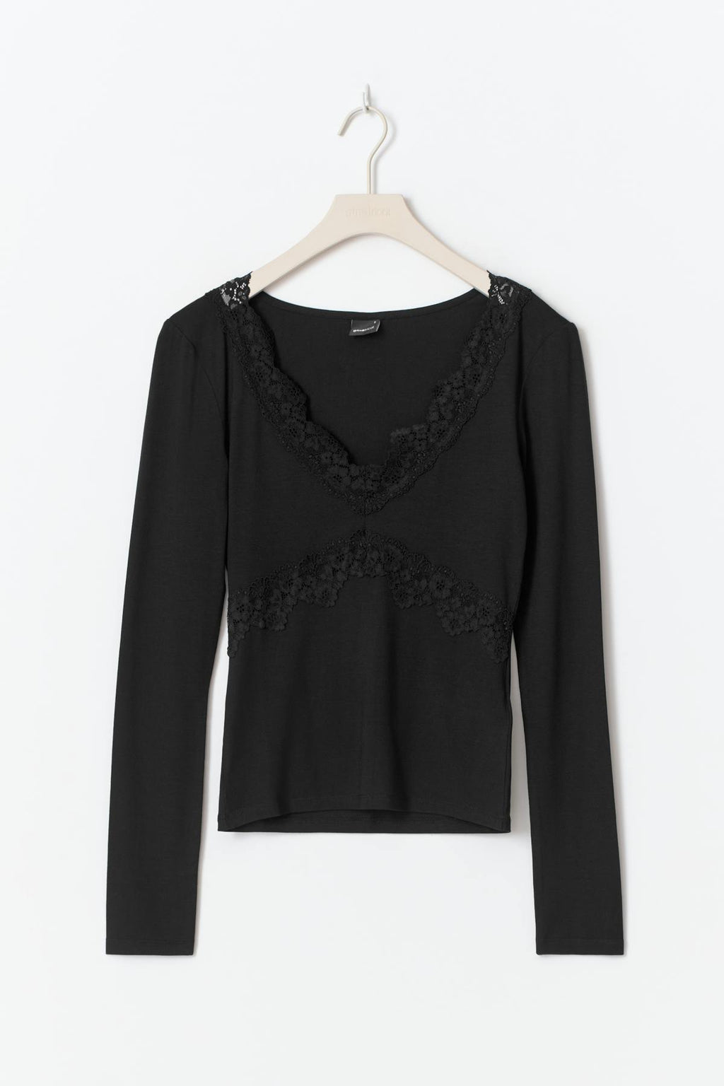 V-neck lace detail top