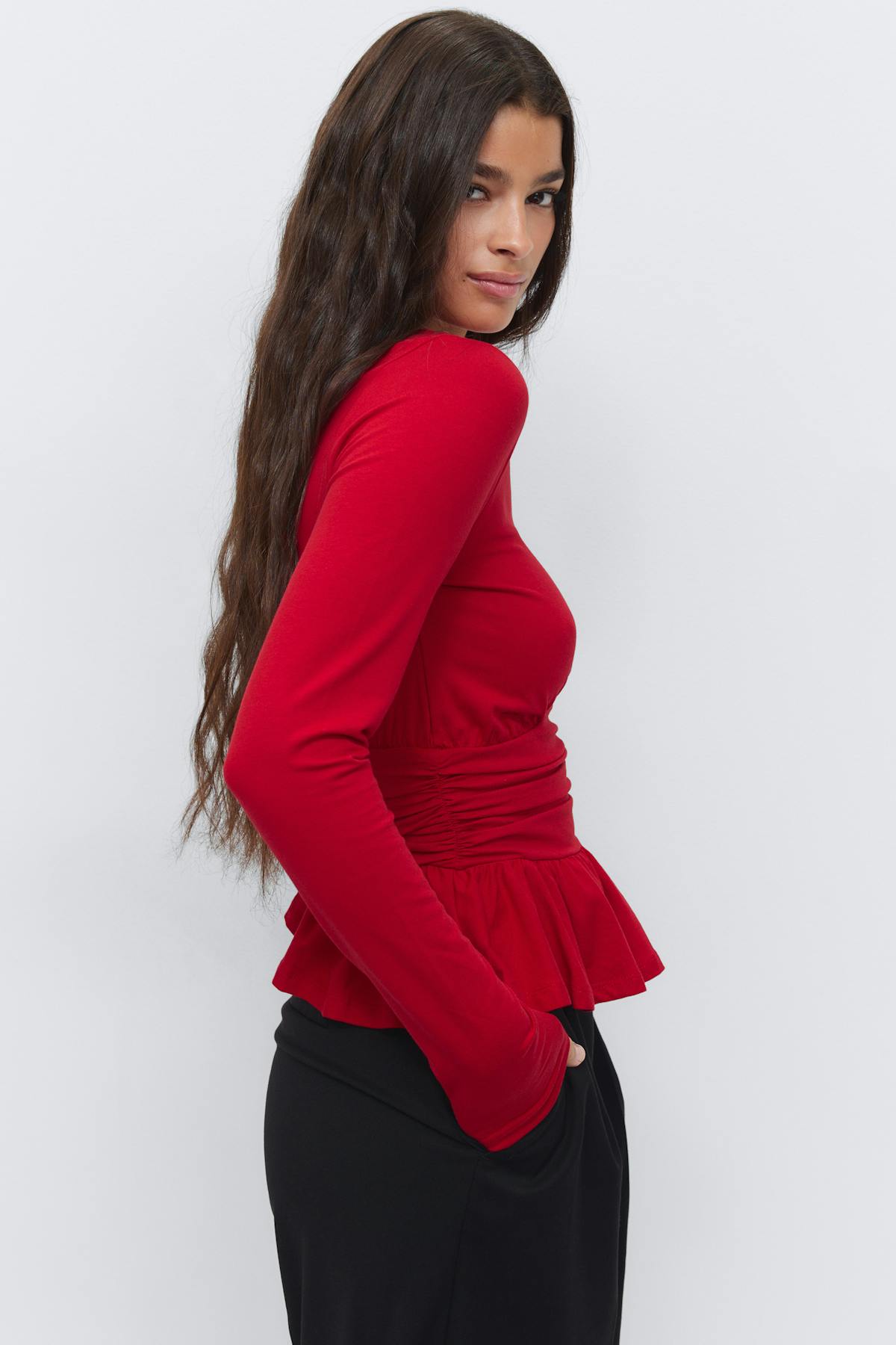 Long sleeve peplum top