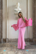 Draped back maxi dress