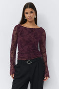 Floral flare sleeve top