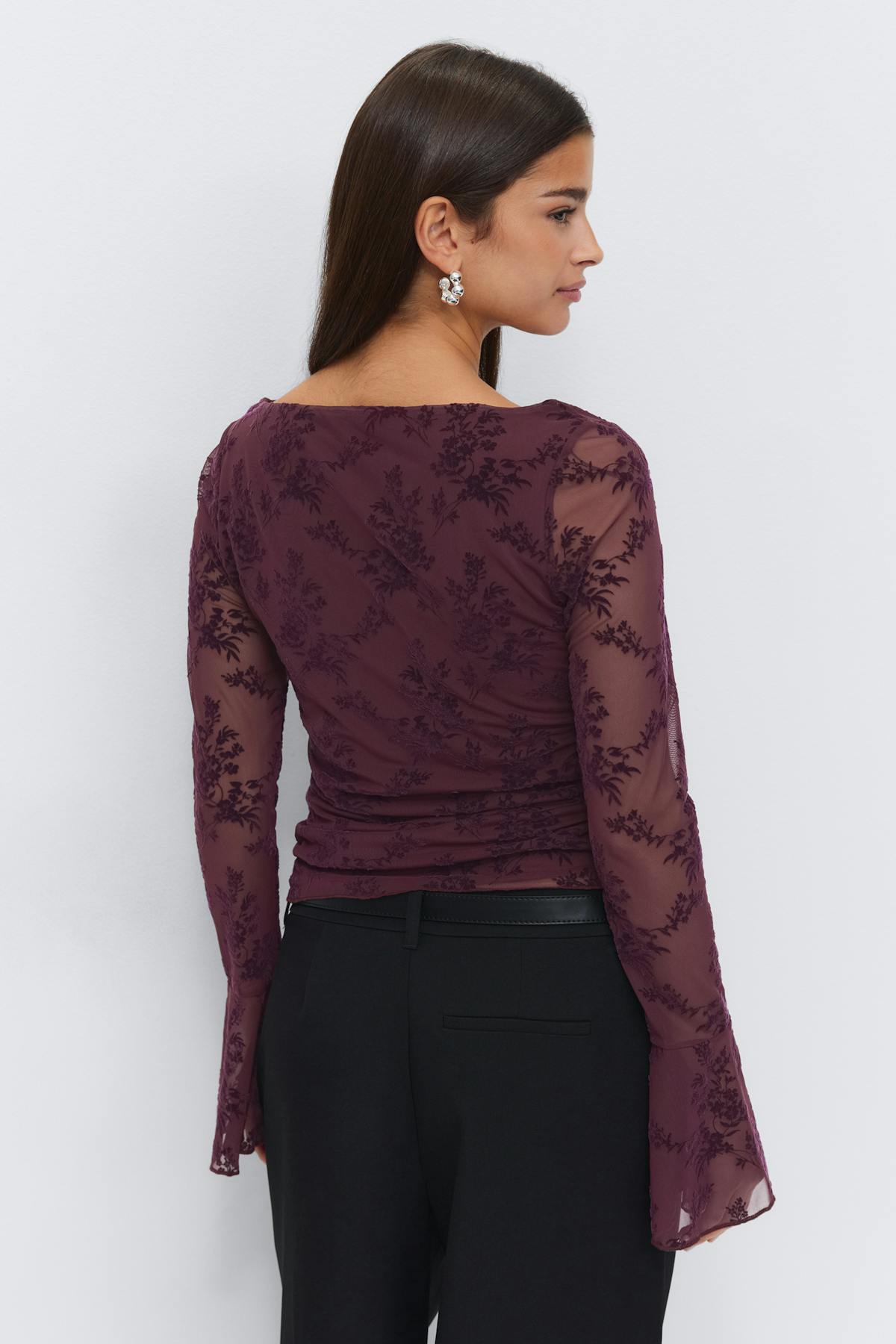 Floral flare sleeve top
