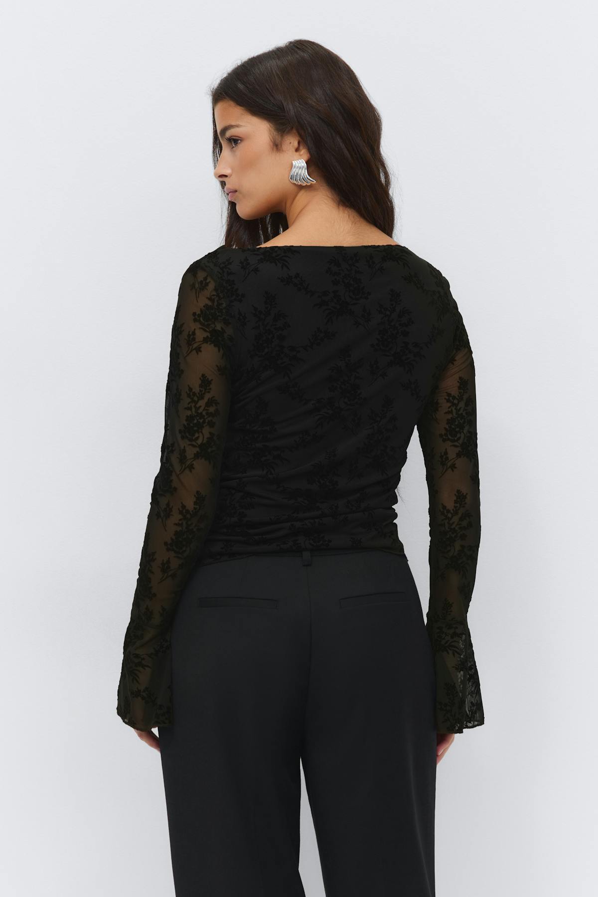 Floral flare sleeve top