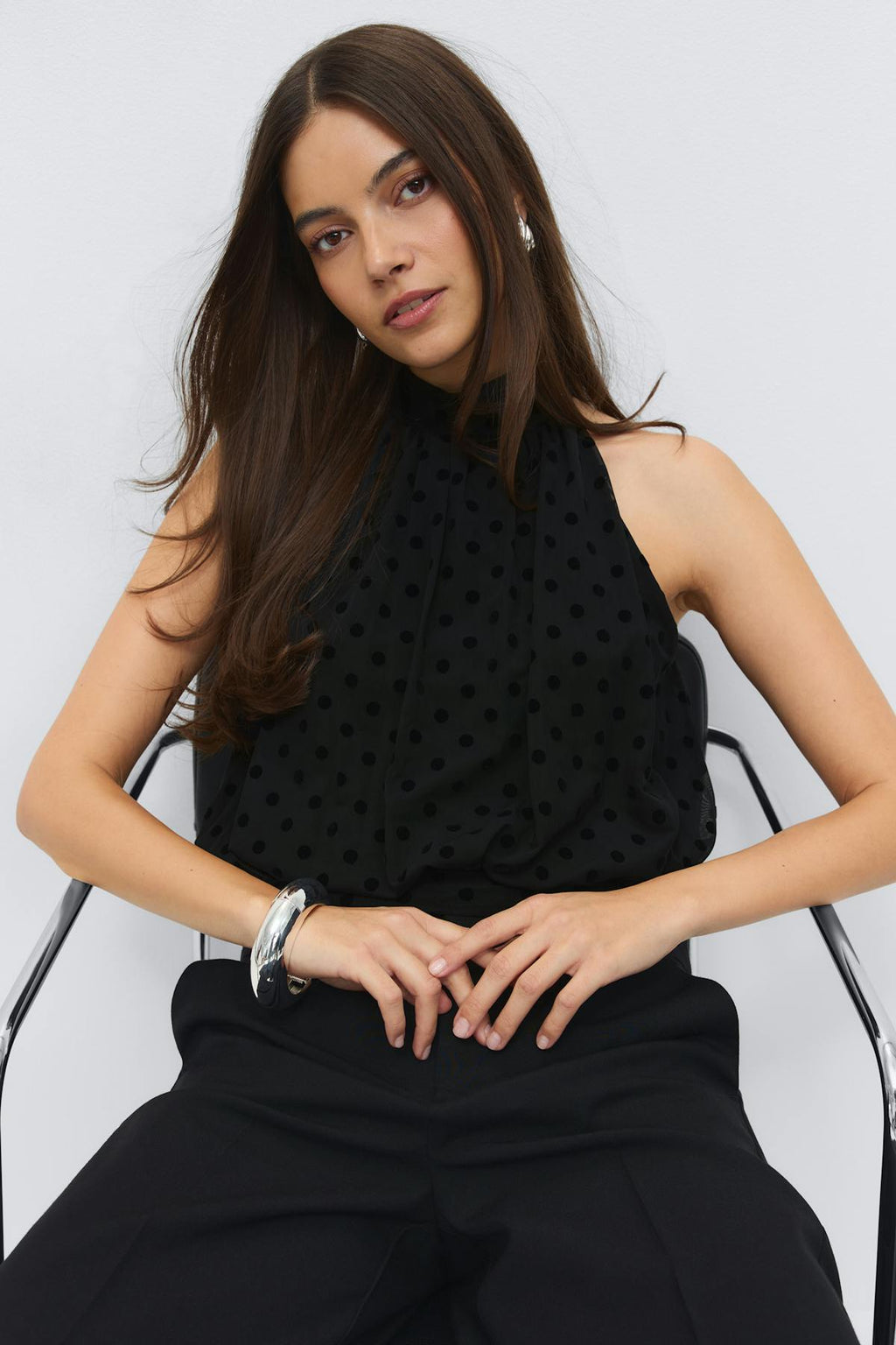 Mesh halterneck top