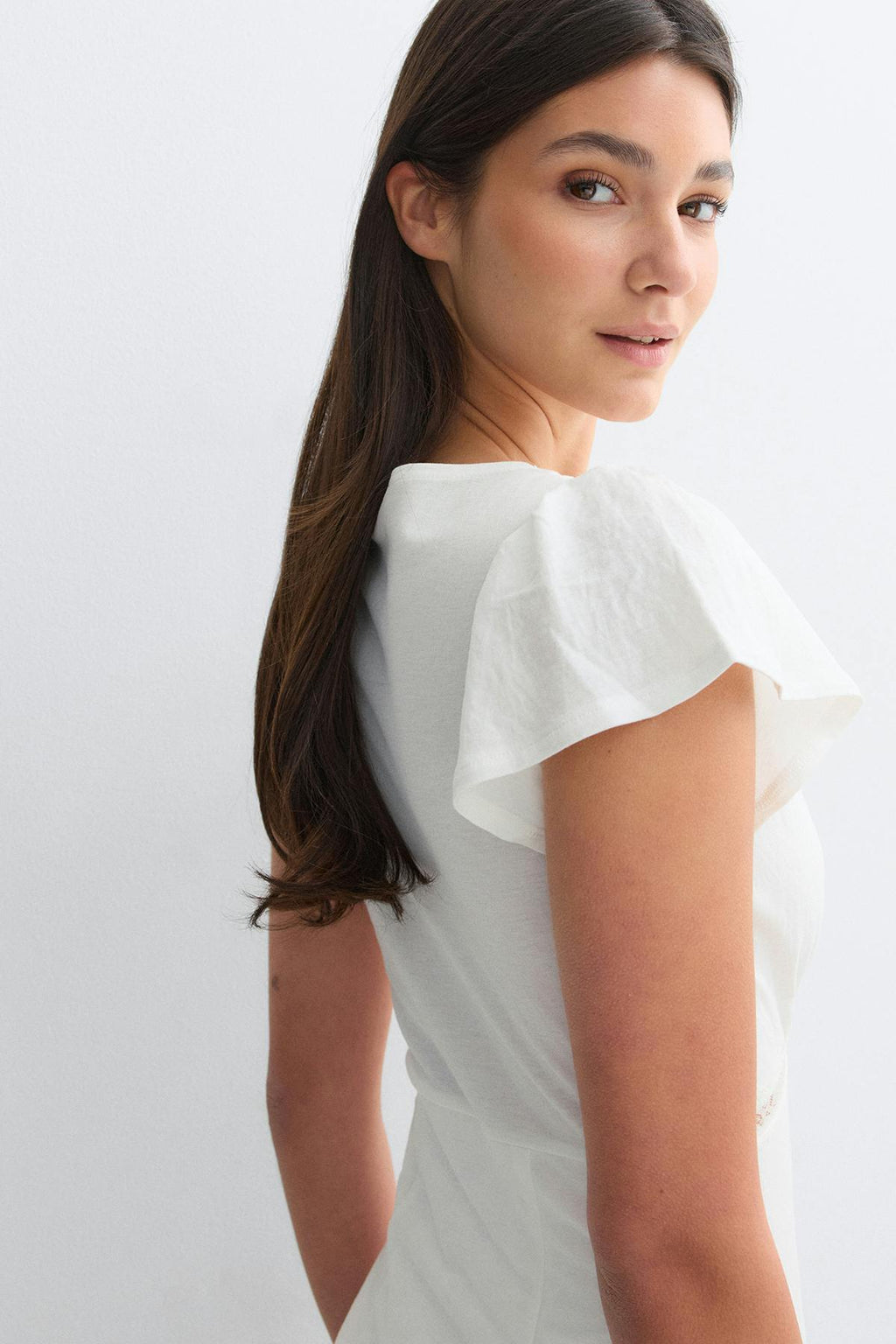 Lace detail midi dress