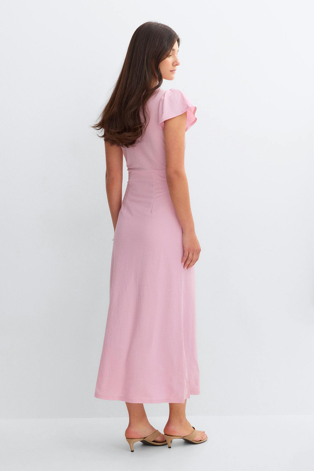 Lace detail midi dress
