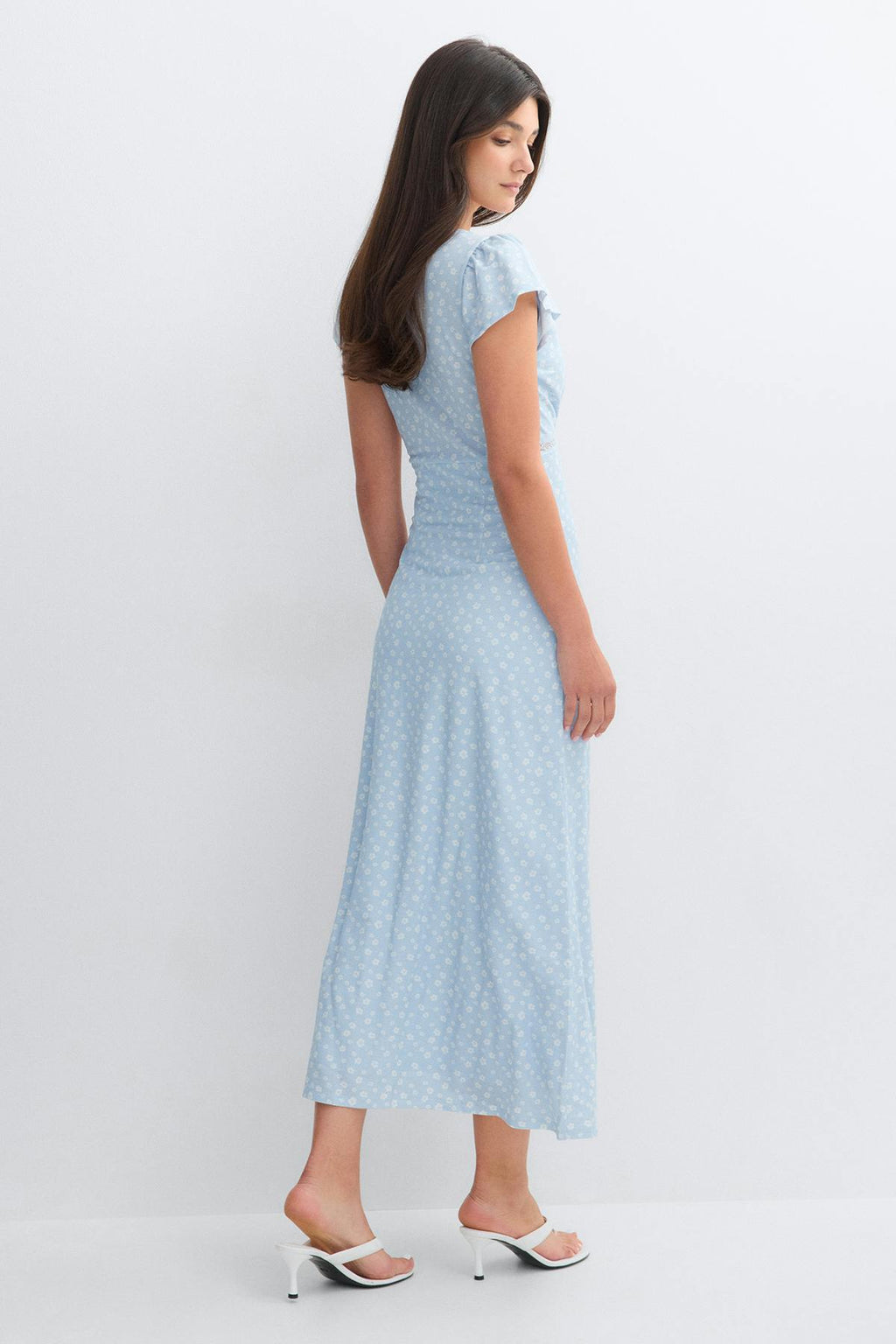 Lace detail midi dress