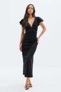 Lace detail midi dress