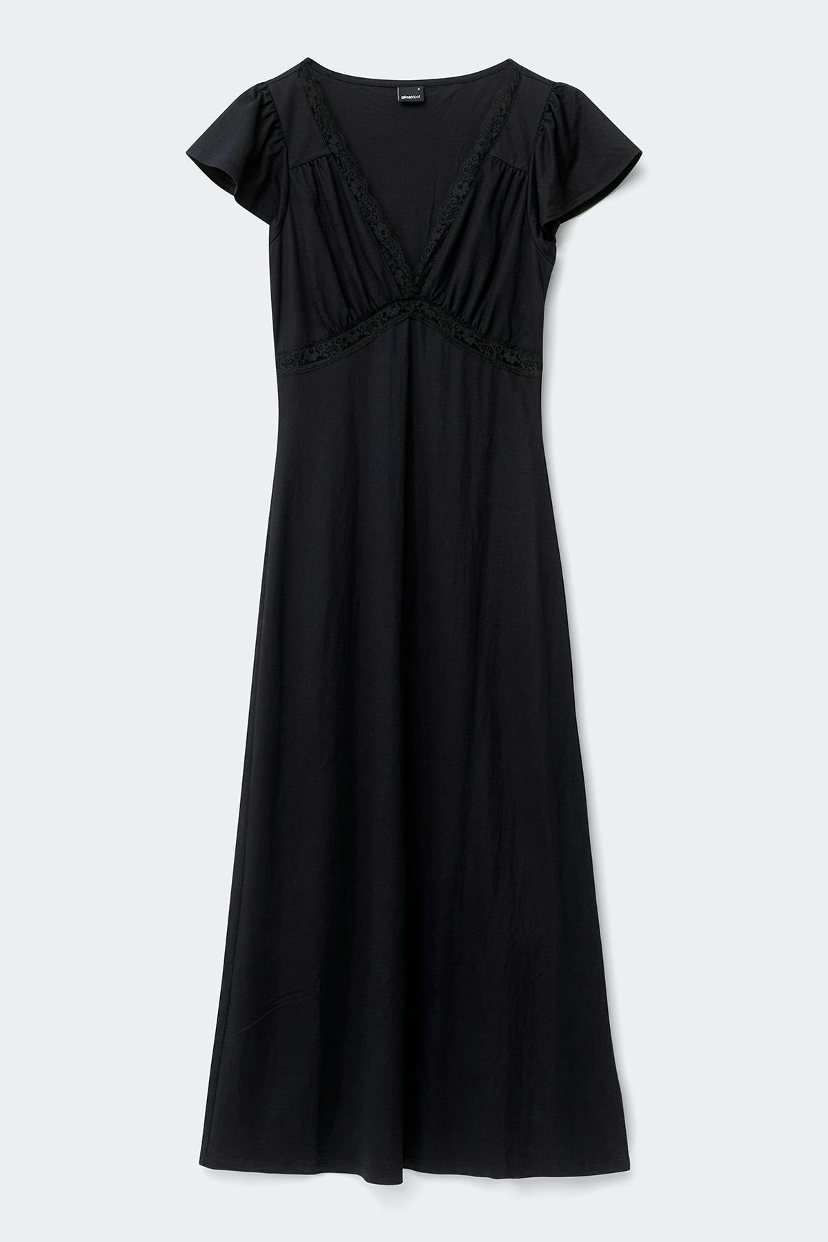 Lace detail midi dress