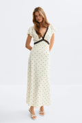 Lace detail midi dress