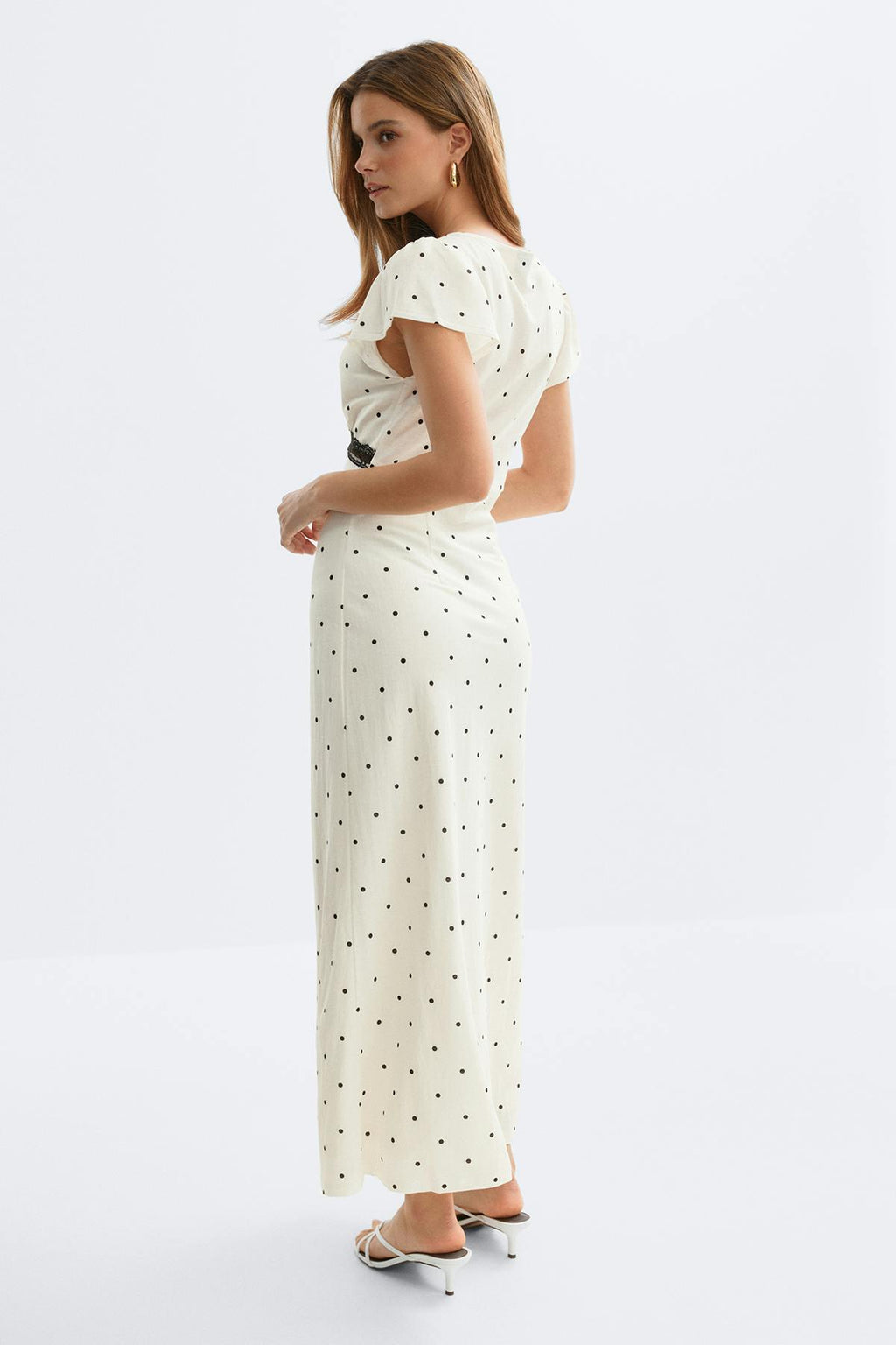 Lace detail midi dress
