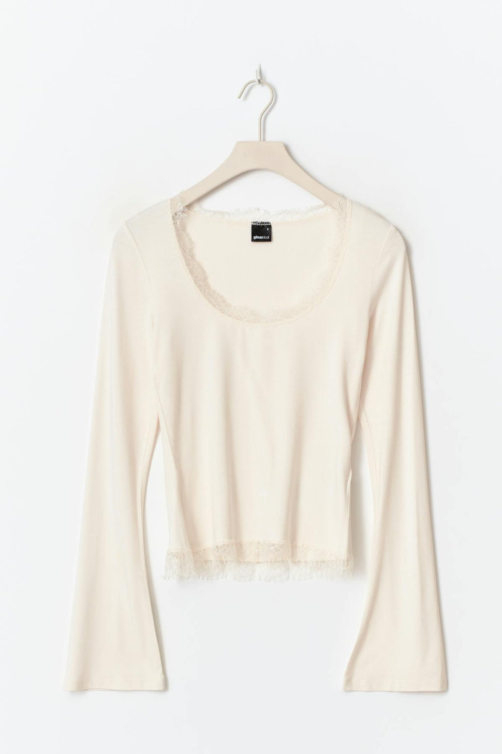 Lace detail scoop neck top