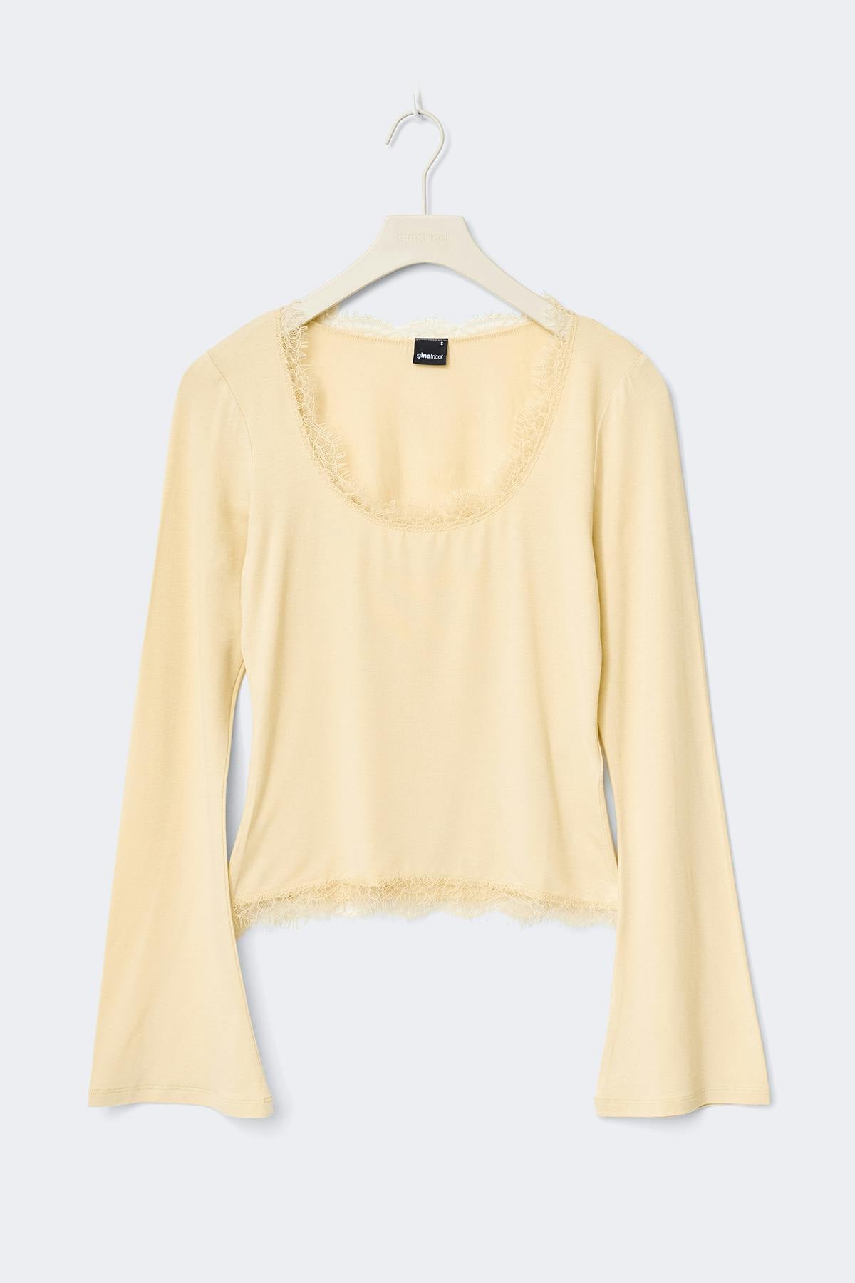 Lace detail scoop neck top