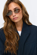 Oval metal frame sunglasses