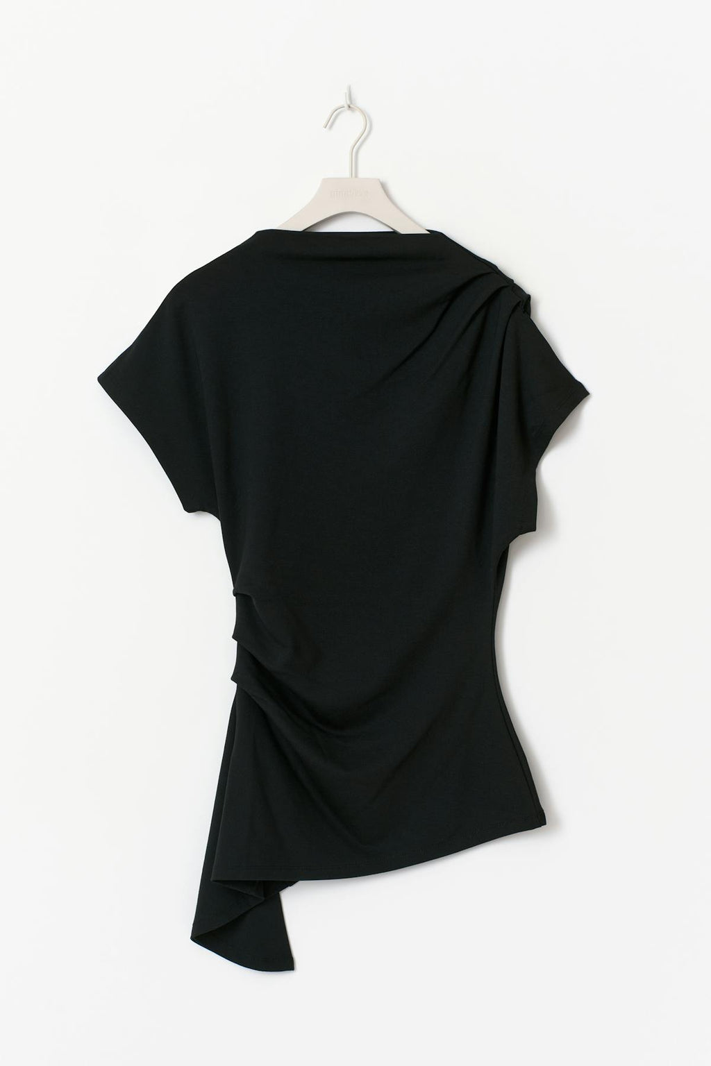 Asymmetric funnel neck top